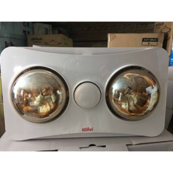 Đèn sưởi nhà tắm 2 bóng âm trần Braun Kohn BK02GR - có điều khiển - hàng chính hãng