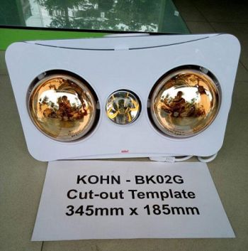 Đèn sưởi nhà tắm âm trần Braun Kohn BK02G tích hợp quạt thông gió