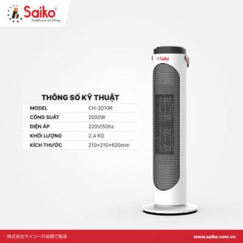 Quạt Sưởi Gốm Ceramic Saiko CH-2010R (2000W)