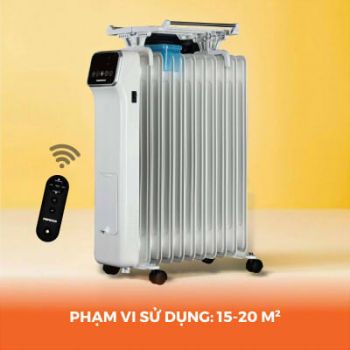 Máy sưởi dầu Nanoco NOH2614RC 2600W, 13 thanh nhiệt, cảm ứng - remote