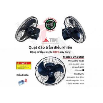 Quạt đảo trần Tico B6, sải cánh 500mm, 110w, Điều khiển từ xa ( ĐKB600 )