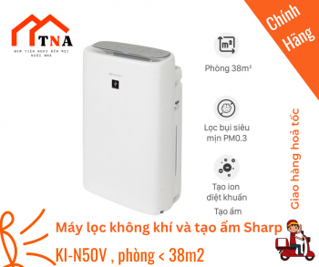 Máy lọc không khí tạo ẩm AIOT Sharp KI-N40V-H/ KI-N40V-W | Lọc khí bù ẩm Sharp N40V màu đen kết nối điện thoại